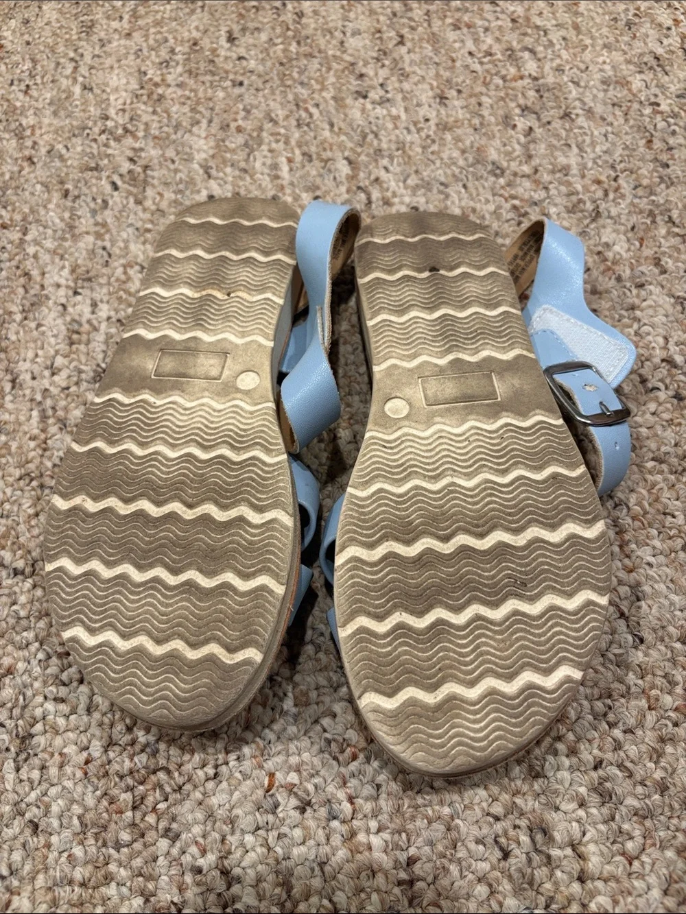 Light Blue Kids Cross-Strap Sandals with Adjustable Buckle
